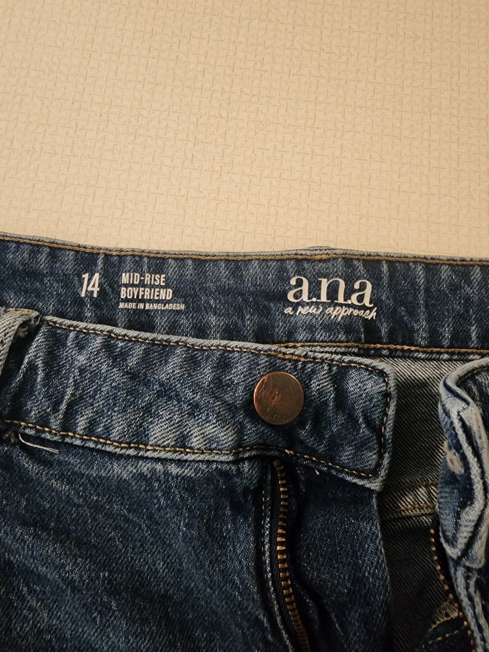 a.n.a Mid-Rise Boyfriend Jeans in Blue